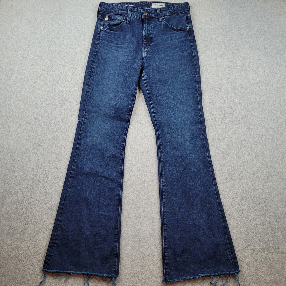 AG Adriano Goldschmied Farrah Boot Cut Jeans Womens 30x32 Blue High Rise Raw Hem